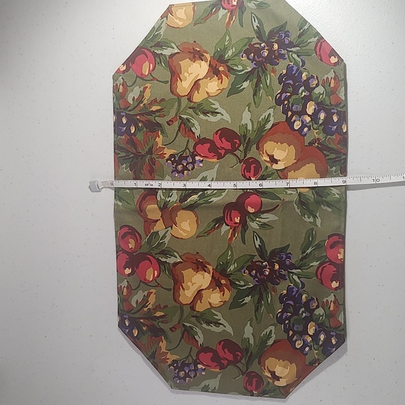 Longaberger Homestead Reversible Table Mat In Napa Orchard Print 100% Cotton - Picture 2 of 4